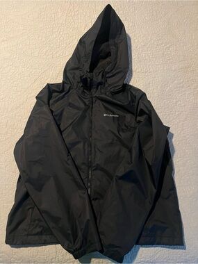 Columbia Black Hooded Youth Raincoat